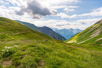 Fototapeta premium Fantastic hike in the Lechquellen Mountains in Vorarlberg Austria