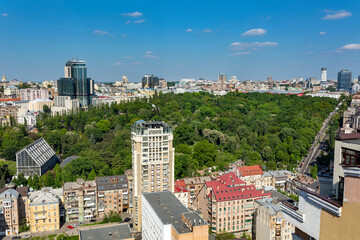Naklejka premium Park aerial view, Kiev Ukraine, Botanical Garden.