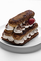 cake on a saucer close-up