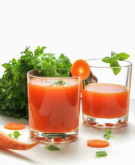 glass of tomato juice and tomato