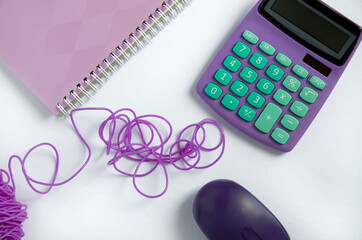 Color Purple Objects on White Background