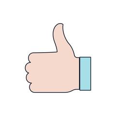 thumbs up, icon on a white background.