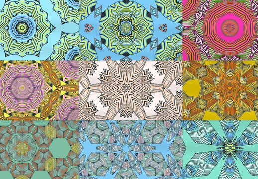Seamless Pattern Collection with Colorful Motifs