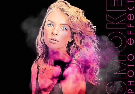 Color Smoke Portrait Photo Effect Mockup
