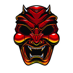 devil samurai  mask illustration
