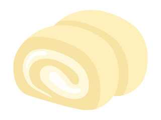 カットされたロールケーキのイラスト