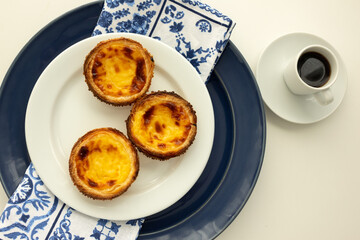 Portuguese Pastel de Nata Custard Tarts And Coffee Portugal