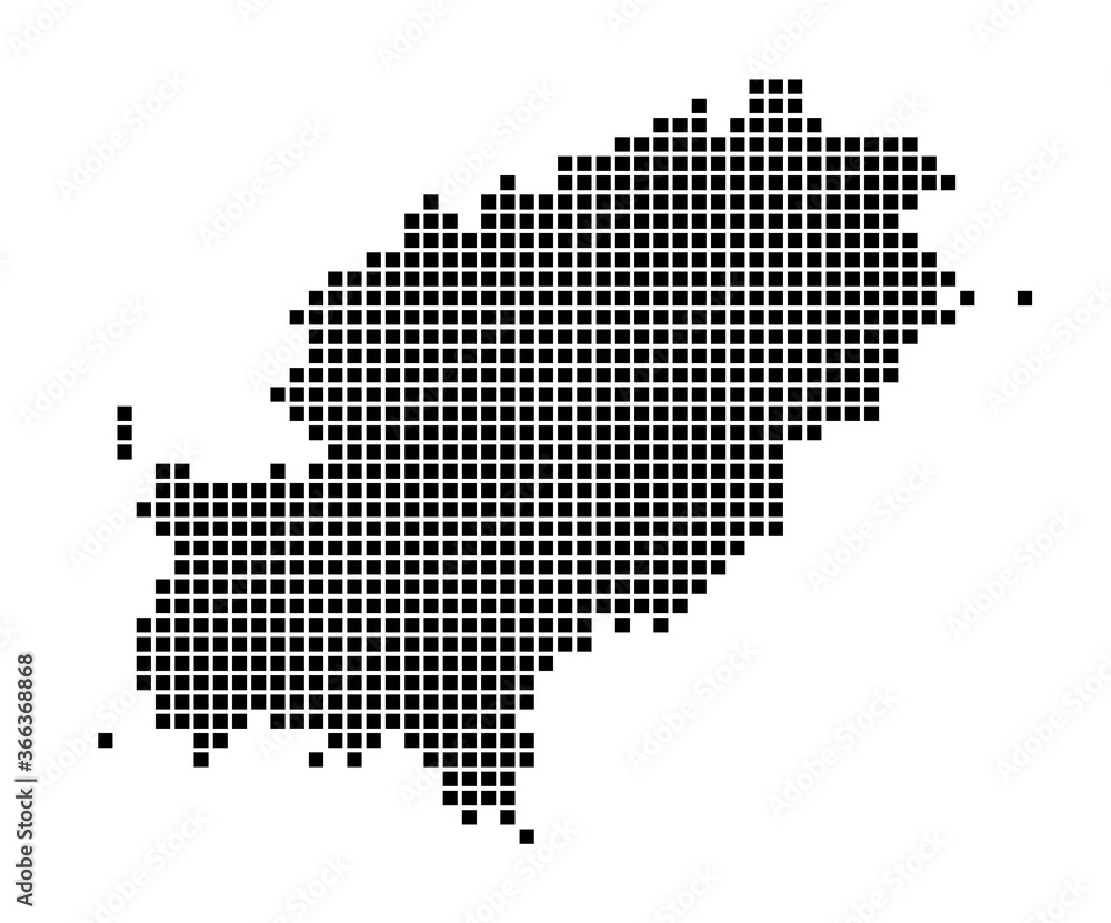 Poster ibiza map. map of ibiza in dotted style. borders of the island filled with rectangles for your desig
