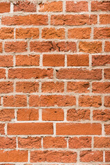 brick red wall texture. background of a old brick house.