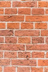 brick red wall texture. background of a old brick house.