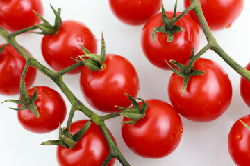 tomatoes cherry on a white background