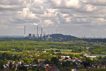 Fototapeta na wymiar View on industry in the city of Bottrop, Germany.