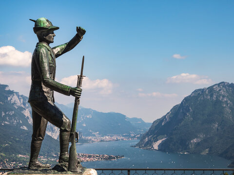July 05, 2020 - Civenna - Hamlet of the Municipality of Bellagio (Italy) - Monument to the Fallen of all wars