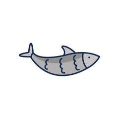 fish icon image, line fill style