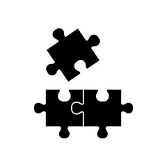 jigsaw pieces icon image, silhouette style