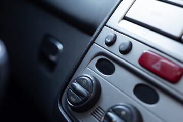 close up of a car controls