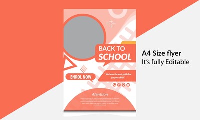 Back to educational institution flyer design template