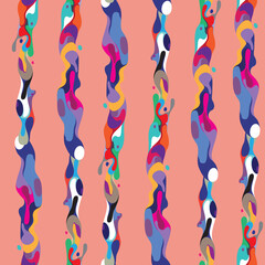 Creative abstract seamless pattern with splashing colors