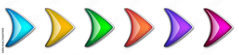 Poster set of glossy arrows. abstract vector arrows isolated.