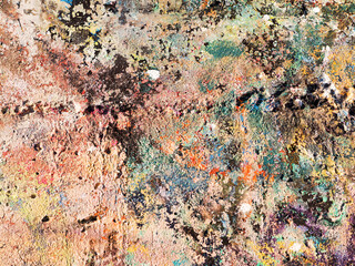 Abstract concrete, weathered with cracks and scratches. Landscape style. Grungy Concrete Surface. Great background or texture.