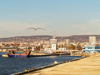 VARNA, BULGARIA - 18 November, 2015: Yacht club in the sea port of Varna. November 18, 2015 in Varna, Bulgaria