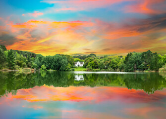 Zevenwacht Wine Estate dutch colonial house on lakeside in Cape Town South Africa