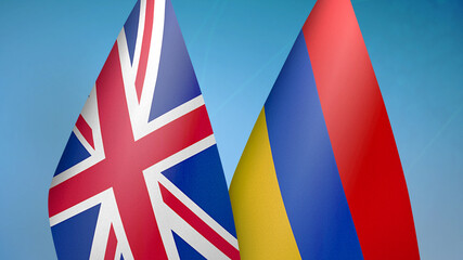 United Kingdom and Armenia two flags