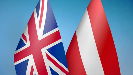 United Kingdom and Austria two flags