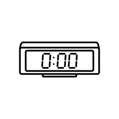 digital alarm clock icon, line style
