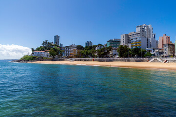 Fototapeta na wymiar Salvador, Bahia, Brazil, July 21, 2020 - Porto da Barra Beach