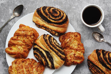 Traditional Swedish fika - a coffee break with pastries