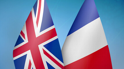 United Kingdom and France two flags