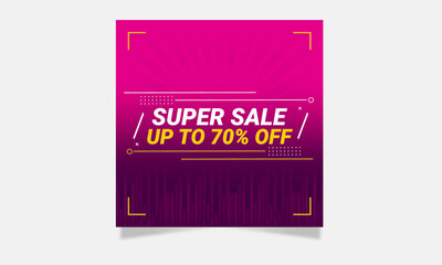 Super sale social media banner.Abstract colorful sale banner.Modern colorful sale 