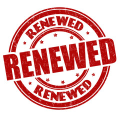 Renewed sign or stamp