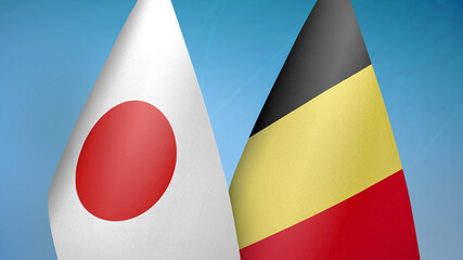 Japan and Belgium two flags