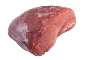 Raw beef, a large piece of tenderloin isolated on a white
