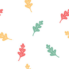 Naklejka premium Autumn leaves pattern on white