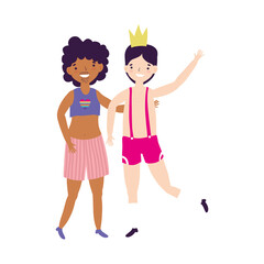 pride parade lgbt community, two men activists characters