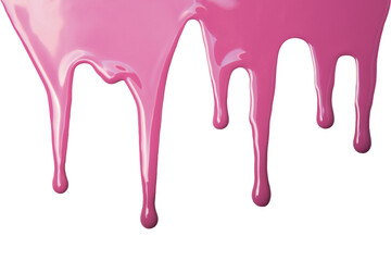 Pink paint, a sample of cosmetics nail polish isolated on a white background