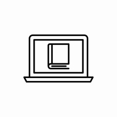 Outline online book reading icon.Online book reading vector illustration. Symbol for web and mobile