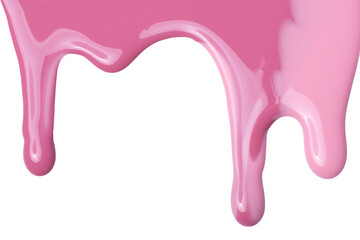 Pink paint, a sample of cosmetics nail polish isolated on a white background