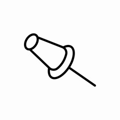 Outline paper pin icon.Paper pin vector illustration. Symbol for web and mobile
