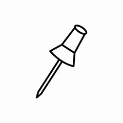 Outline paper pin icon.Paper pin vector illustration. Symbol for web and mobile