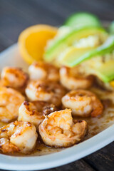 prawns on a plate
