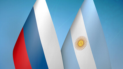 Russia and Argentina two flags