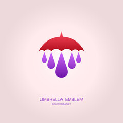 Umbrella abstract vector template design emblem logo, Water, Ecology, Business technology universal idea, Vector illustration Eps 10