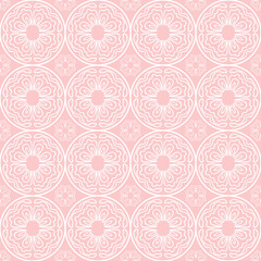 Wavy line within a circle pattern seamless repeat background