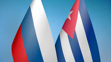 Russia and Cuba two flags