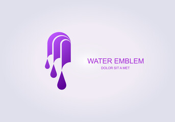 Water abstract vector template design emblem logo, Ecology, Business technology universal idea, Vector illustration Eps 10
