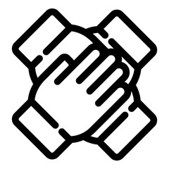 Teamwork Hands Flat Icon Isolated On White Background